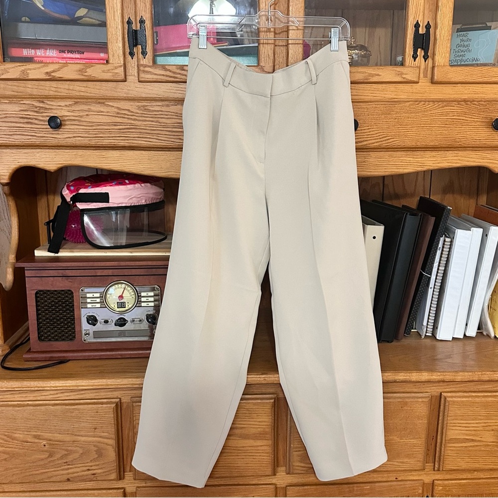 High Rise Crepe Tapered Pants